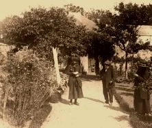 V1364 - Probablement chez les Feuillebois à Vertou. de g à d: Marthe F., Edmond F., Nanny