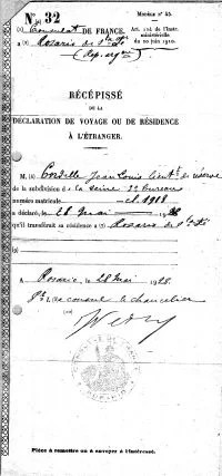 Le Consulat de France à Rosario a été informé de la nouvelle résidence, mai 1928