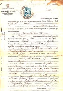 Acte de naissance Yves,