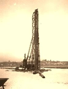 V1077 - Port de Rosario, sonnette de battage de pieux, 8/1937