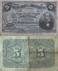 Billets argentins de 5 et 10 pesos