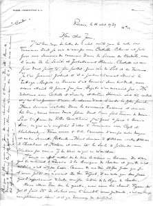 Lette de Toutouni écrivant d'Argentine