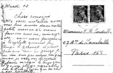 vers 1936, une carte d'Antoinette Dupuis