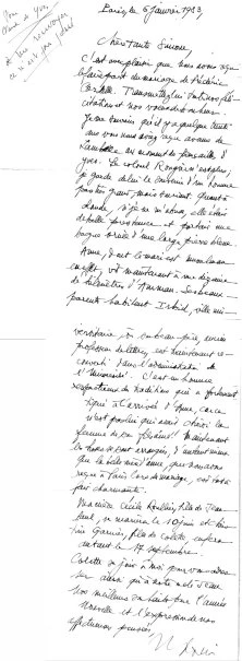 Lettre de Michel Roullier 1983