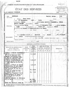 Etat détaillé des services militaires de papa