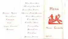 Menu des fiançailles de François et Nicole