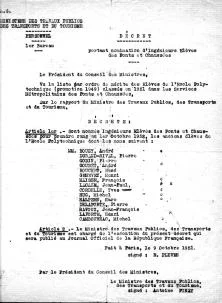 Admission à l'Ecole des Ponts et Chaussées (effective seulement en oct 1952, après 1 an de service militaire (1951-52)