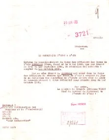 Acceptation de ma démission de l'armée