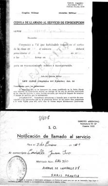 Convocation au service militaire Argentin
