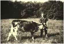 Jean-Paul et sa première vache "Bonasse"