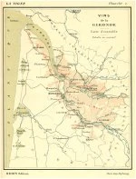 La carte du vignoble de Gironde, une des 19 cartes