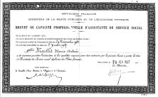 Brevet d'Assistante Sociale, 26 février 1937