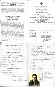 carte de la Croix-Rouge, 1939