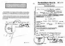 Laisser-passer Allemand de 1943, avec la "volaille", comme on appelait l'aigle des tampons allemand...