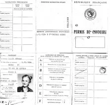 permis de conduire, le 11 septembre 1972 (premier permis le 23 décembre 1954)