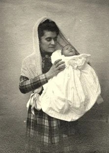 Suzanne Mangin, à l'âge de 1 mois