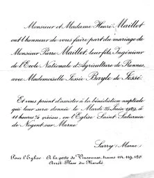 Faire part du mariage de Pierre Maillet, 1929