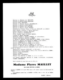 Faire part de décès de Jessé, 1963