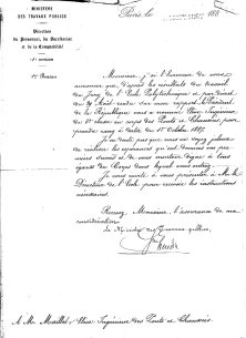 A la sortie de l'X il est nommé ingénieur élève des Ponts et Chaussées (1er octobre 1887)