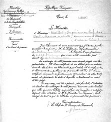 Brevet de pension le 9 janvier 1917