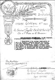 Citation de René le 9 novembre 1918