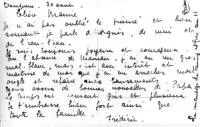 Une carte de Grannie à Maman, écrivant au nom de leur petit fils commun Frédéric, vers 1957 ou 58