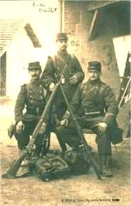 André avec 2 camarades, mobilisé pendant la Grande Guerre 1914
