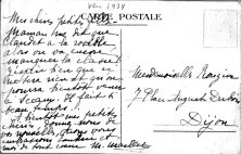 Carte de BM , vers 1938, écrite de Sceaux aux 2 soeurs Fanny et Claude qui sont à Dijon, au 7 place Auguste Dubois.