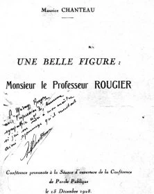 Conférence donnée le 15 décembre 1928 à la mémoire du professeur Rougier