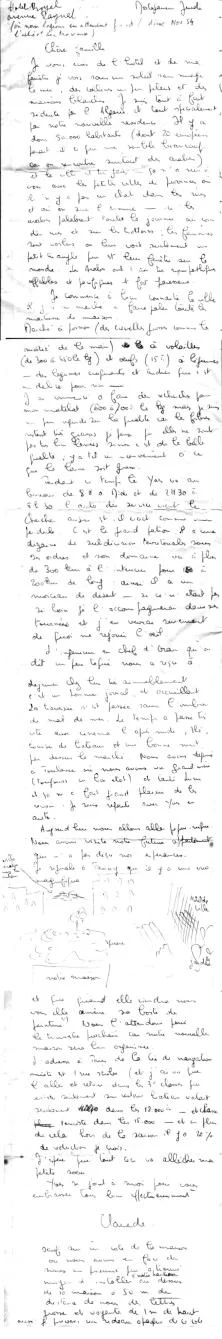 Ci dessous lettre de Claude de début déc 54 (transcription ci-contre)