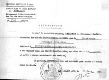 Certificat d'incorpopration dans les "Unités Territoriales", ce qui m'a valu une quinzainede jours de services dispersées sur 10 mois, et la nomination au grade de capitaine